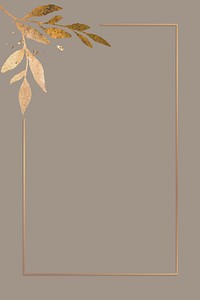 Christmas golden rectangle frame on brown background vector