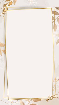Christmas golden rectangle frame on beige background mobile phone wallpaper vector