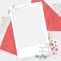 Decorative Christmas instant photo frame vector