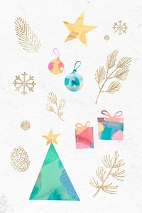 Christmas elements pattern background vector