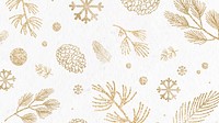 Glittery winter pattern HD wallpaper, pine branch and conifer cone background