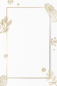 Shimmery botanical gold frame vector