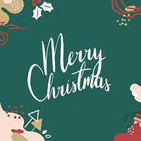 Festive merry Christmas social ads template vector