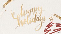 Golden happy holidays card wallpaper vector