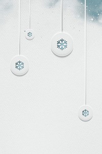 Blue snowflakes on white paper background vector