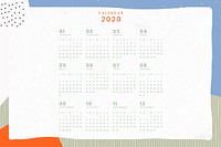 Colorful calendar 2020 vector set