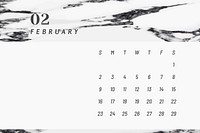 Black and white February calendar 2020 vector