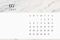 Black and white July calendar 2020 vector