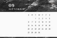 Black and white September calendar 2020 vector