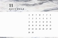 Black and white November calendar 2020 vector