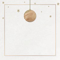 New Year gold ball with shimmering star lights frame design vector