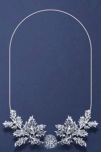 White oval winter frame vector