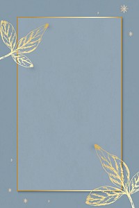 Gold leaves decorated on gold frame social ads background vector