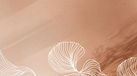 Brown floral swirl frame wallpaper illustration