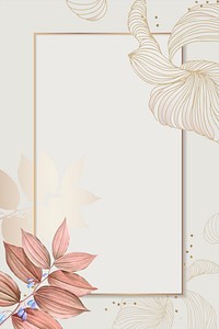 Golden floral rectangle frame illustration