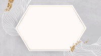 Golden glittery hexagon frame wallpaper vector