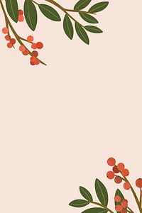 Red botanical copy space on a pink background vector