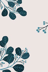 Botanical copy space on a gray background illustration
