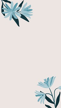 Blue botanical copy space on a pink phone background vector