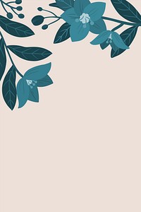 Botanical blue flower copy space on a peach background vector