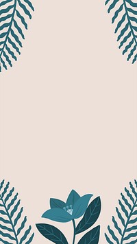 Blue floral copy space on a pink phone background vector
