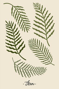 Botanical leaves on a beige background vector