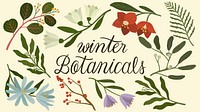 Winter botanicals on a beige background wallpaper illustration