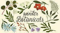 Winter botanicals wallpaper illustration