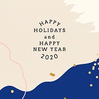 Happy New Year 2020 Memphis design vector