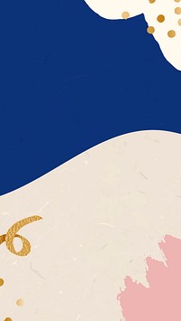 Blue and beige Memphis mobile phone wallpaper vector