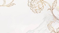 Gold floral outline on marble background vector