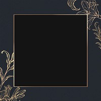 Rectangle gold frame with floral outline