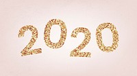 Festive shimmering golden 2020 illustration