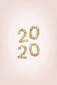Festive golden shimmering 2020 illustration