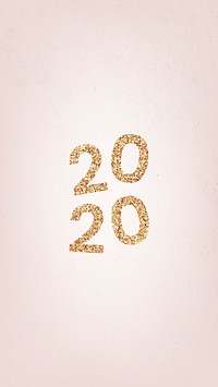 Festive shimmering golden 2020 illustration