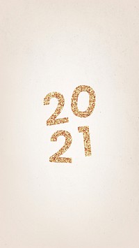 Festive shimmering golden 2021 illustration