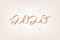 Golden 2020 new year vector