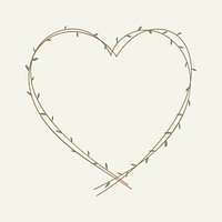 Green hearted wreath element vector