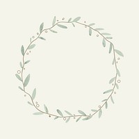 Green wreath on light green background illustration