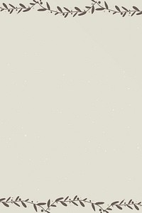 Branch border on beige background vector