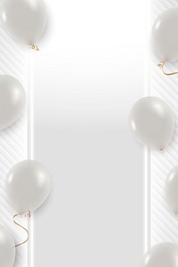 White balloons frame design illustration