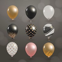 Elegant shiny balloons set vector