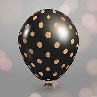 Black polka dots party balloon