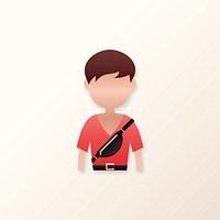 Man with chest bag avatar illustration