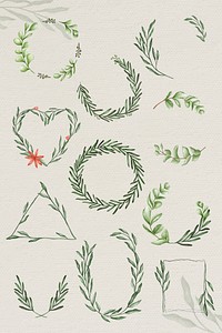 Floral wreaths collection vector | Premium Vector - rawpixel