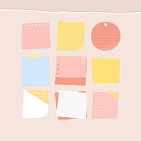 Colorful paper note collection social ads template illustration