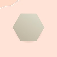 Blank gray hexagon paper note social ads template illustration
