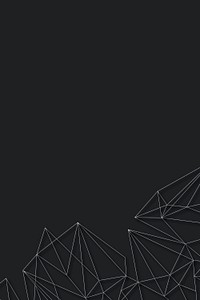 Polygon pattern on black background social template illustration