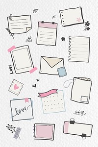 Planner doodle collection vector