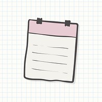 Blank lined paper note with binder paper clips vector